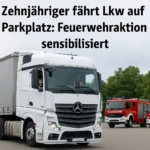 Zehnjähriger fährt Lkw auf Parkplatz: Feuerwehraktion sensibilisiert
